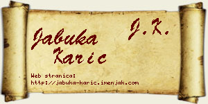 Jabuka Karić vizit kartica